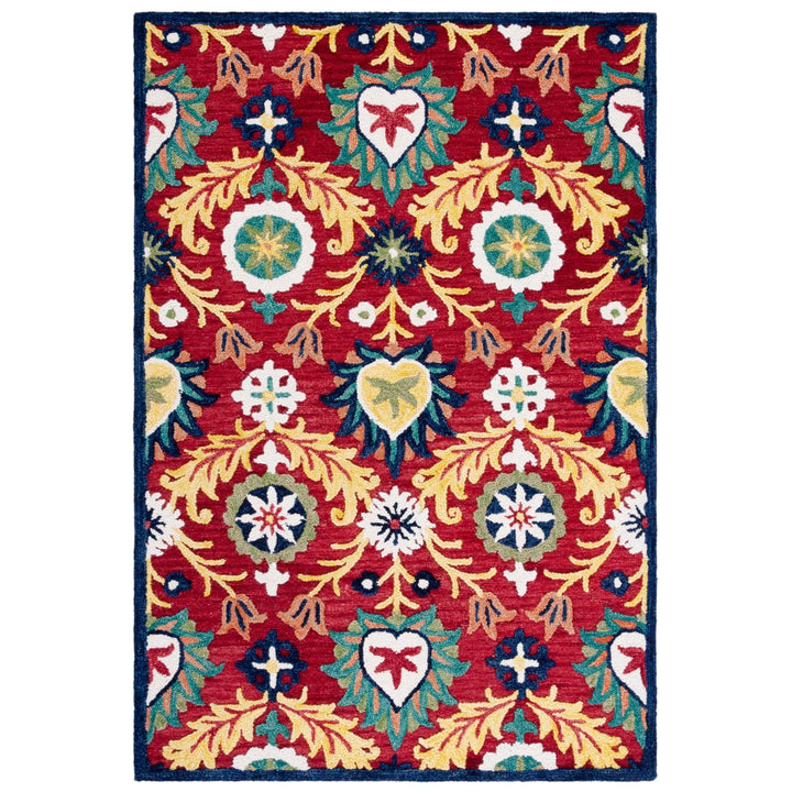 SAFAVIEH Blossom BLM563D Handmade Red / Yellow Rug Image 1