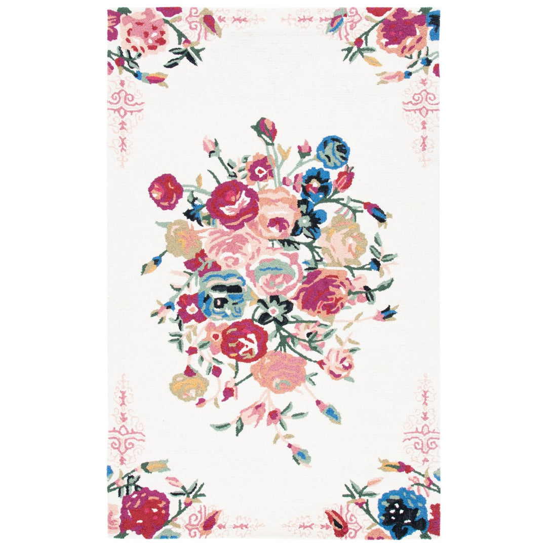 SAFAVIEH Blossom BLM575U Handmade Pink / Ivory Rug Image 1