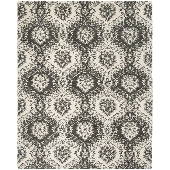 SAFAVIEH Blossom BLM601H Handmade Charcoal / Ivory Rug Image 1