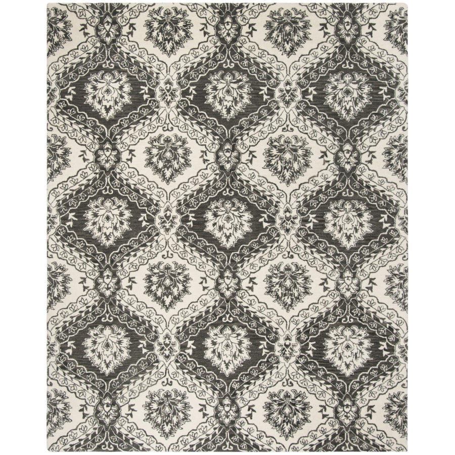 SAFAVIEH Blossom BLM601H Handmade Charcoal / Ivory Rug Image 1