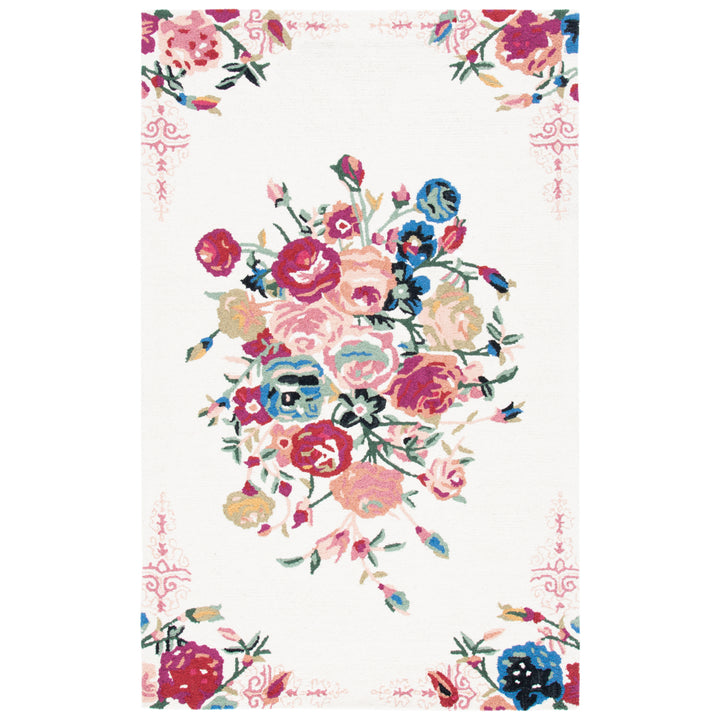 SAFAVIEH Blossom BLM575U Handmade Pink / Ivory Rug Image 4