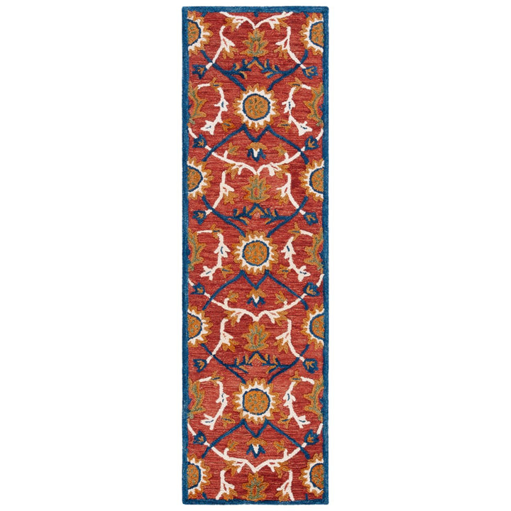 SAFAVIEH Blossom BLM564P Handmade Rust / Blue Rug Image 1