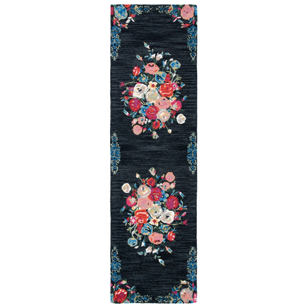 SAFAVIEH Blossom BLM575Z Handmade Black / Pink Rug Image 2