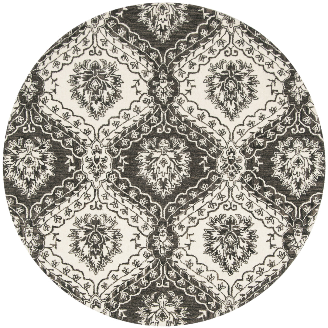 SAFAVIEH Blossom BLM601H Handmade Charcoal / Ivory Rug Image 4