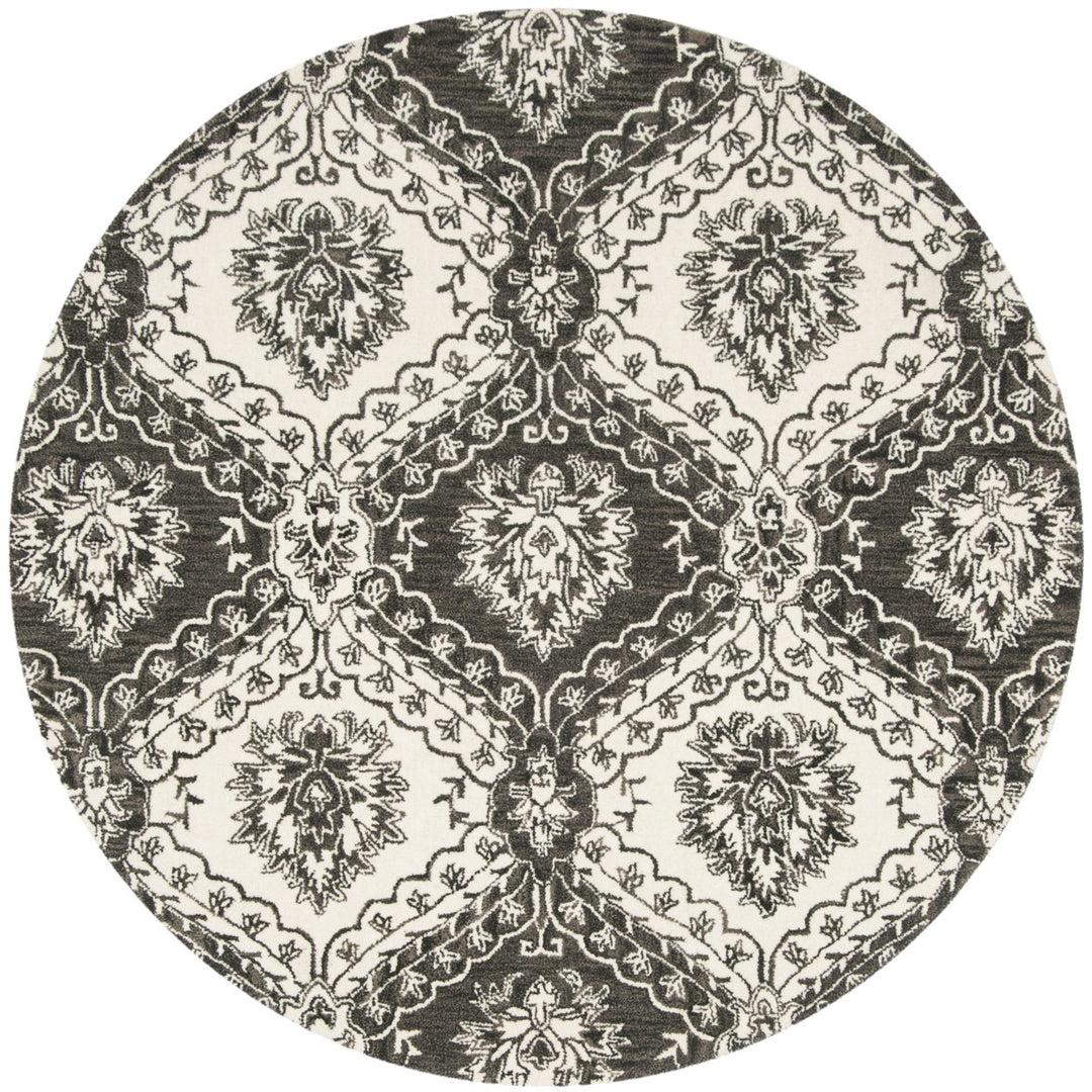 SAFAVIEH Blossom BLM601H Handmade Charcoal / Ivory Rug Image 1