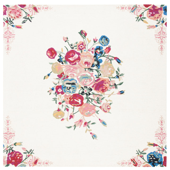 SAFAVIEH Blossom BLM575U Handmade Pink / Ivory Rug Image 6