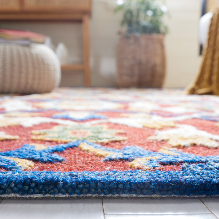 SAFAVIEH Blossom BLM564P Handmade Rust / Blue Rug Image 8