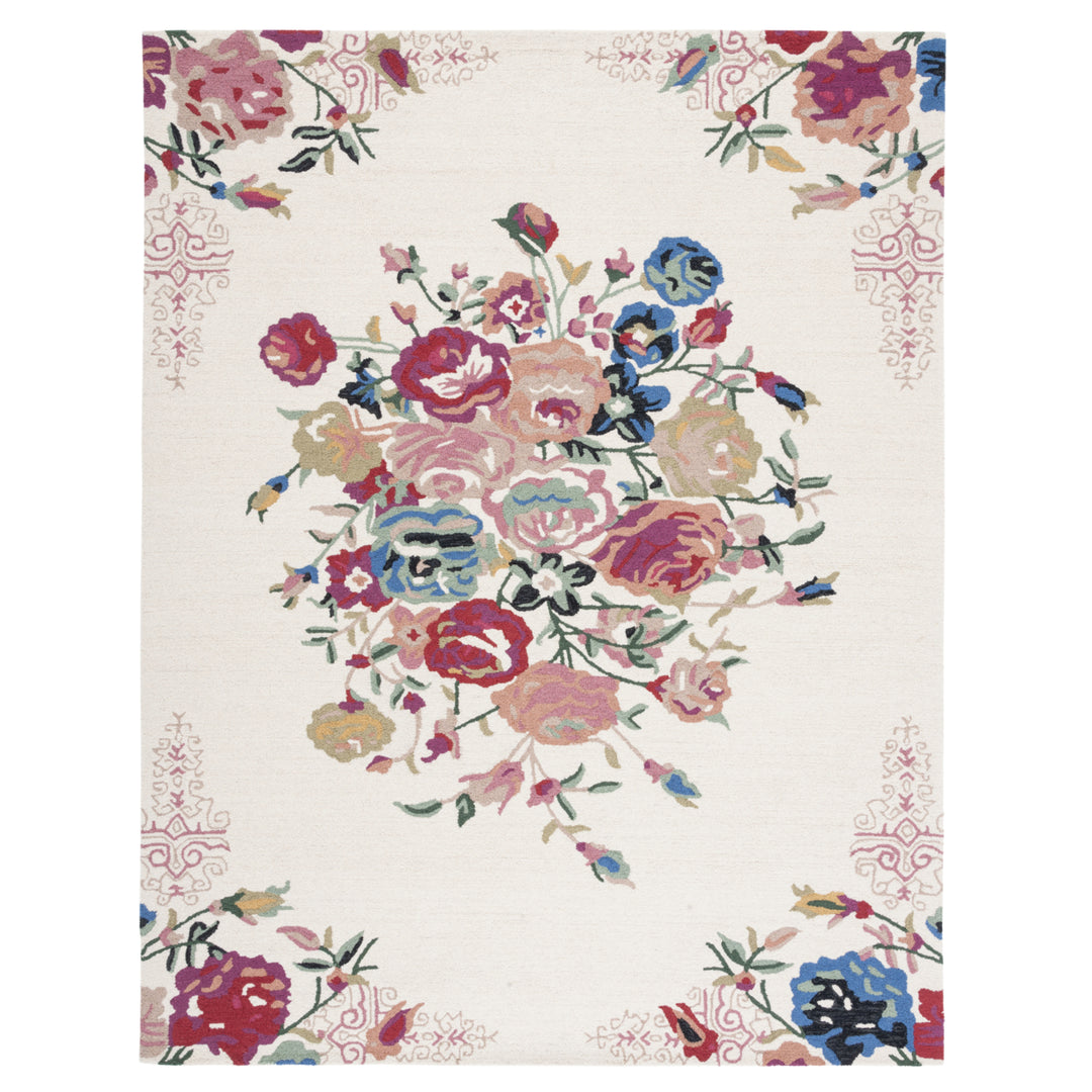 SAFAVIEH Blossom BLM575U Handmade Pink / Ivory Rug Image 8