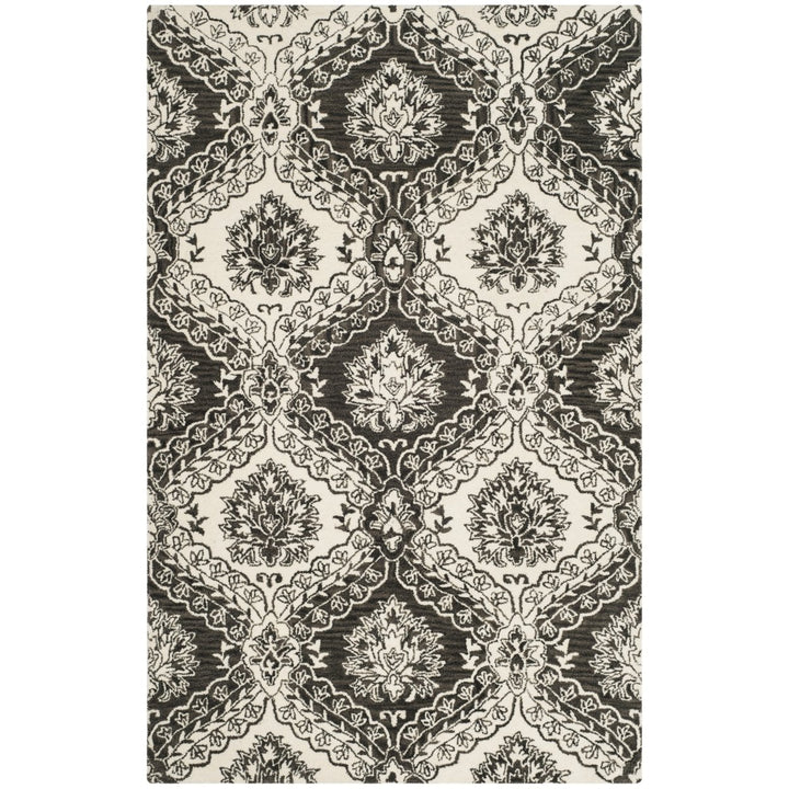 SAFAVIEH Blossom BLM601H Handmade Charcoal / Ivory Rug Image 1