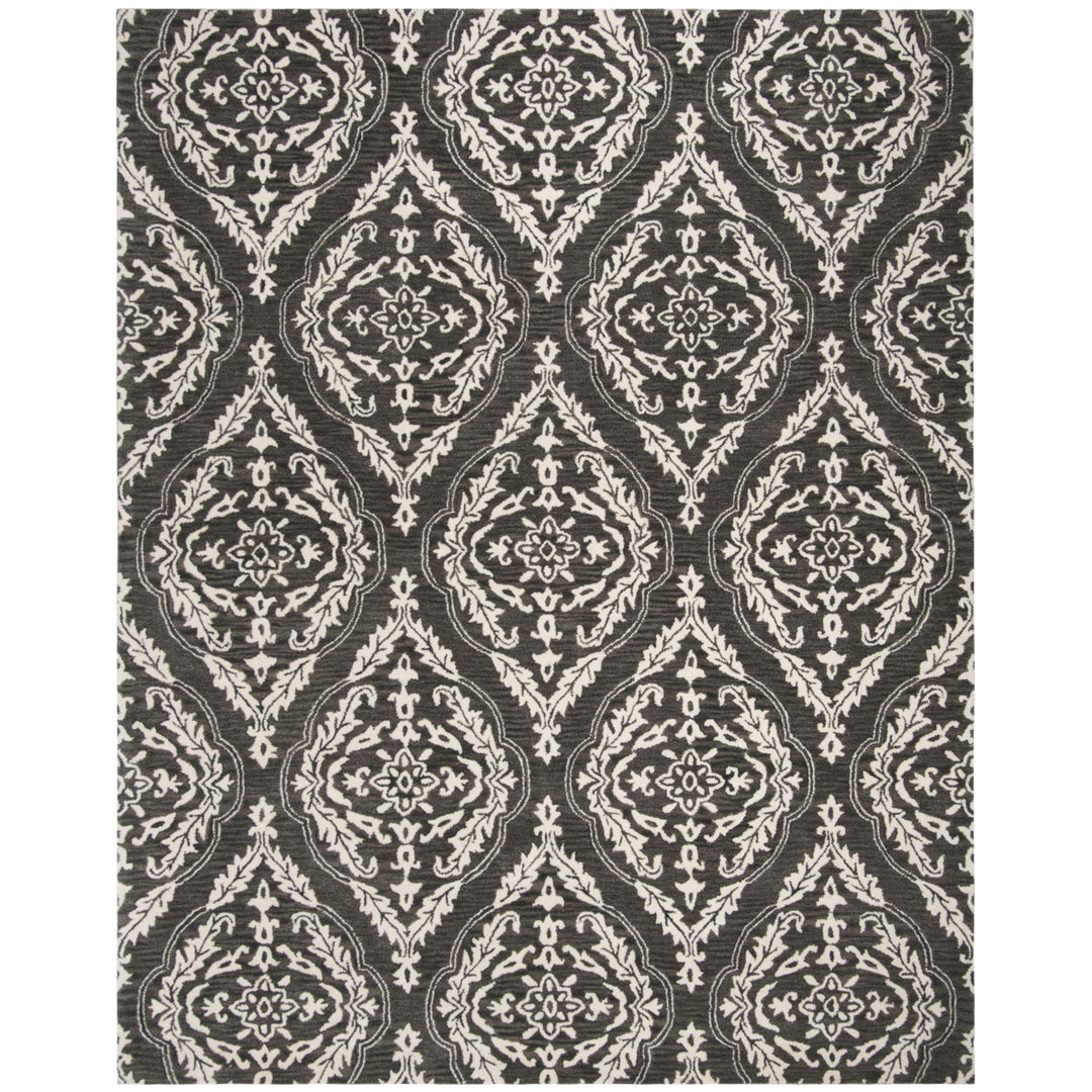 SAFAVIEH Blossom BLM602H Handmade Charcoal / Ivory Rug Image 1