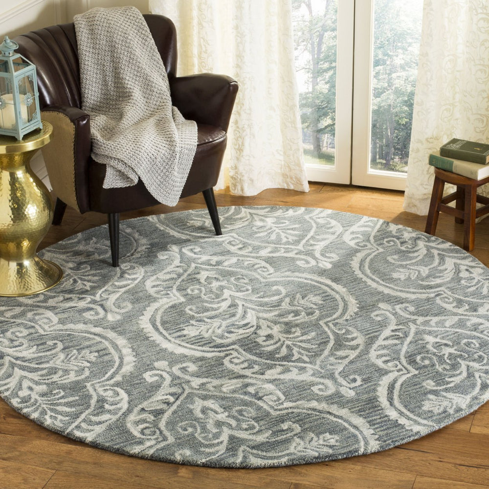 SAFAVIEH Blossom BLM603M Handmade Blue / Sage Rug Image 2