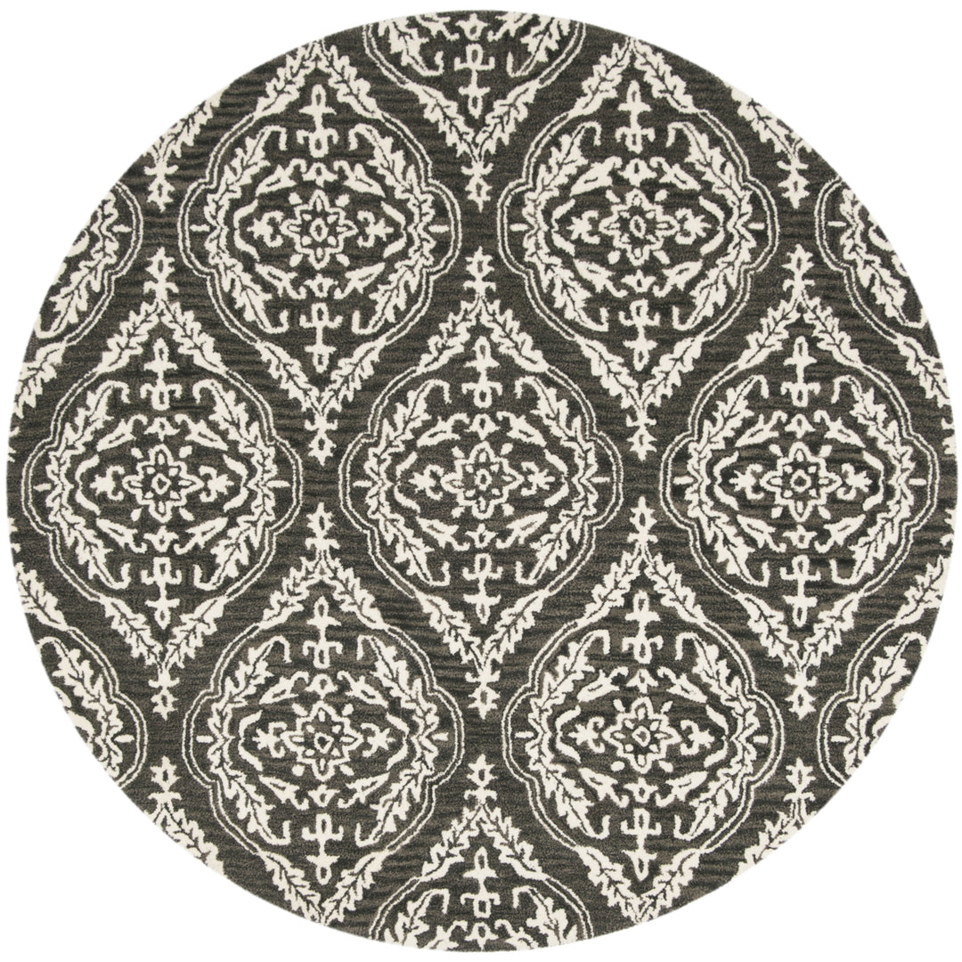 SAFAVIEH Blossom BLM602H Handmade Charcoal / Ivory Rug Image 4