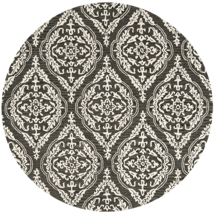 SAFAVIEH Blossom BLM602H Handmade Charcoal / Ivory Rug Image 4