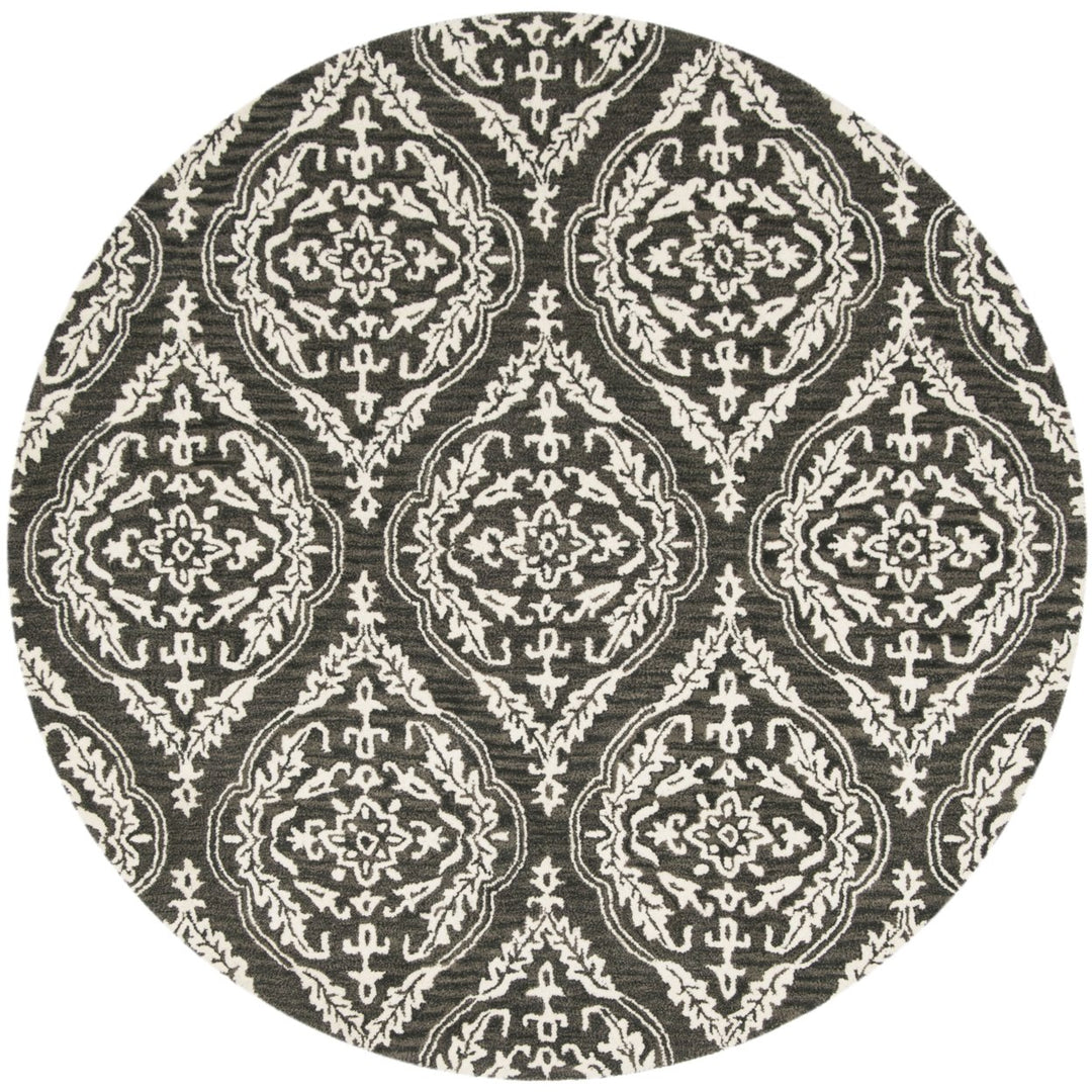 SAFAVIEH Blossom BLM602H Handmade Charcoal / Ivory Rug Image 1