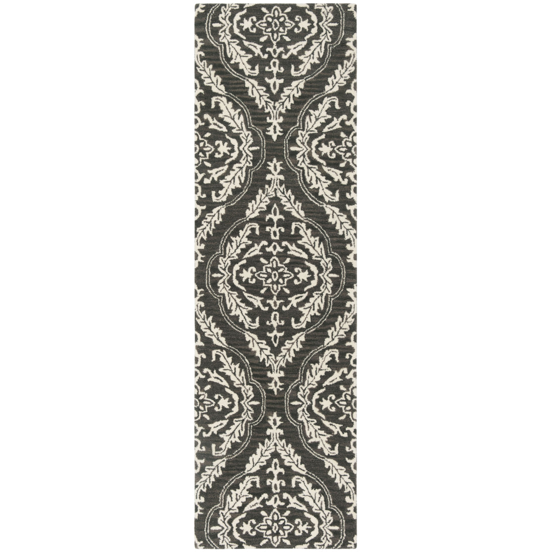 SAFAVIEH Blossom BLM602H Handmade Charcoal / Ivory Rug Image 5