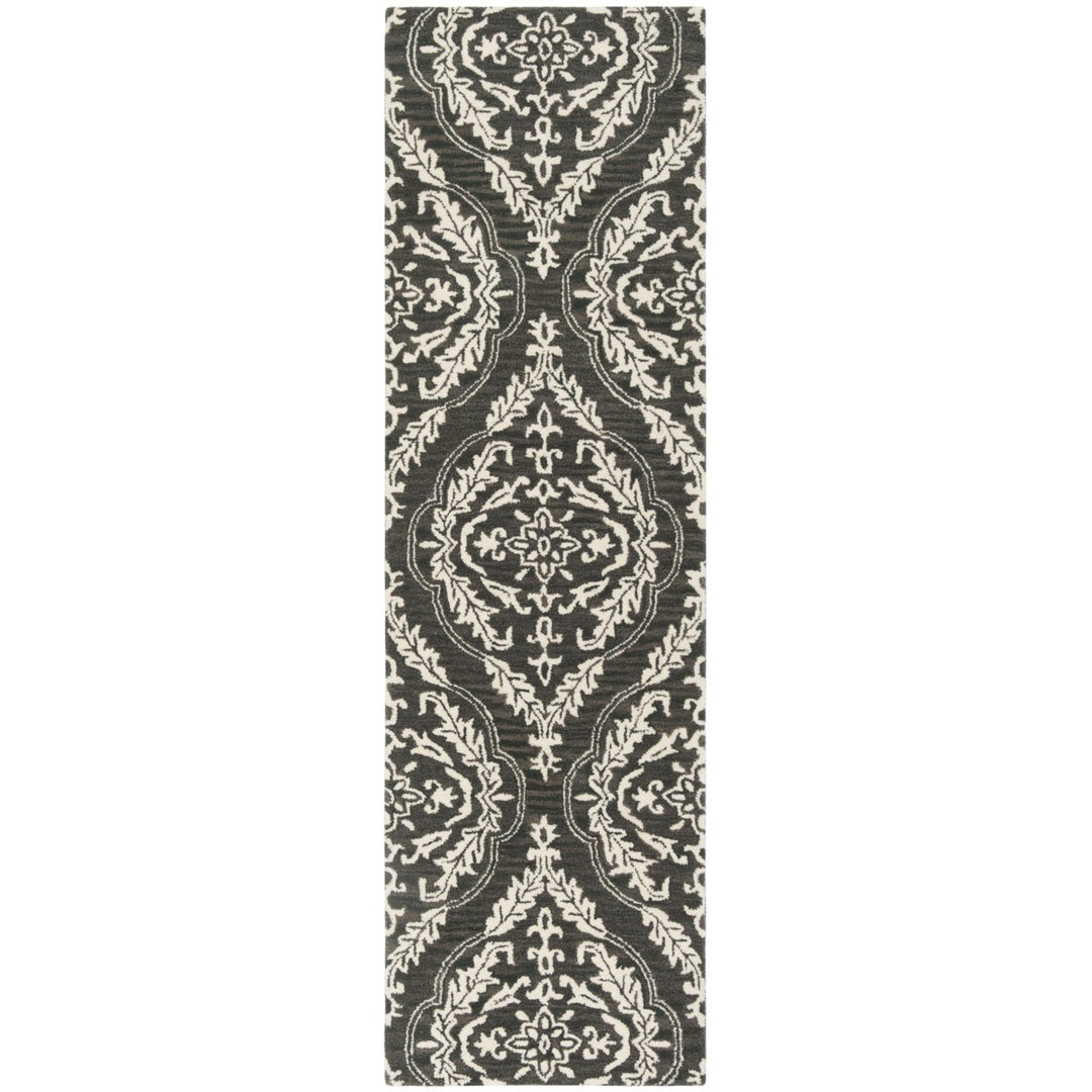 SAFAVIEH Blossom BLM602H Handmade Charcoal / Ivory Rug Image 1