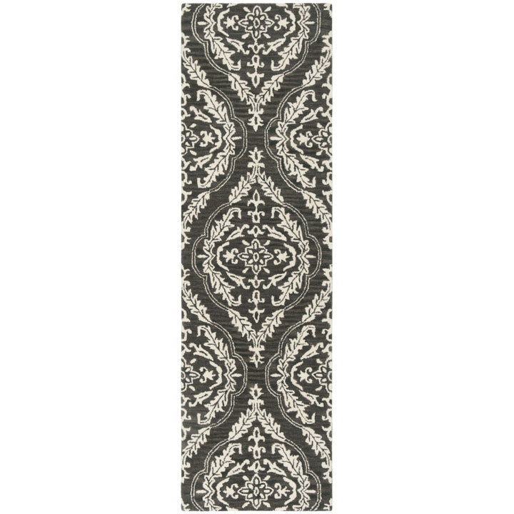 SAFAVIEH Blossom BLM602H Handmade Charcoal / Ivory Rug Image 1