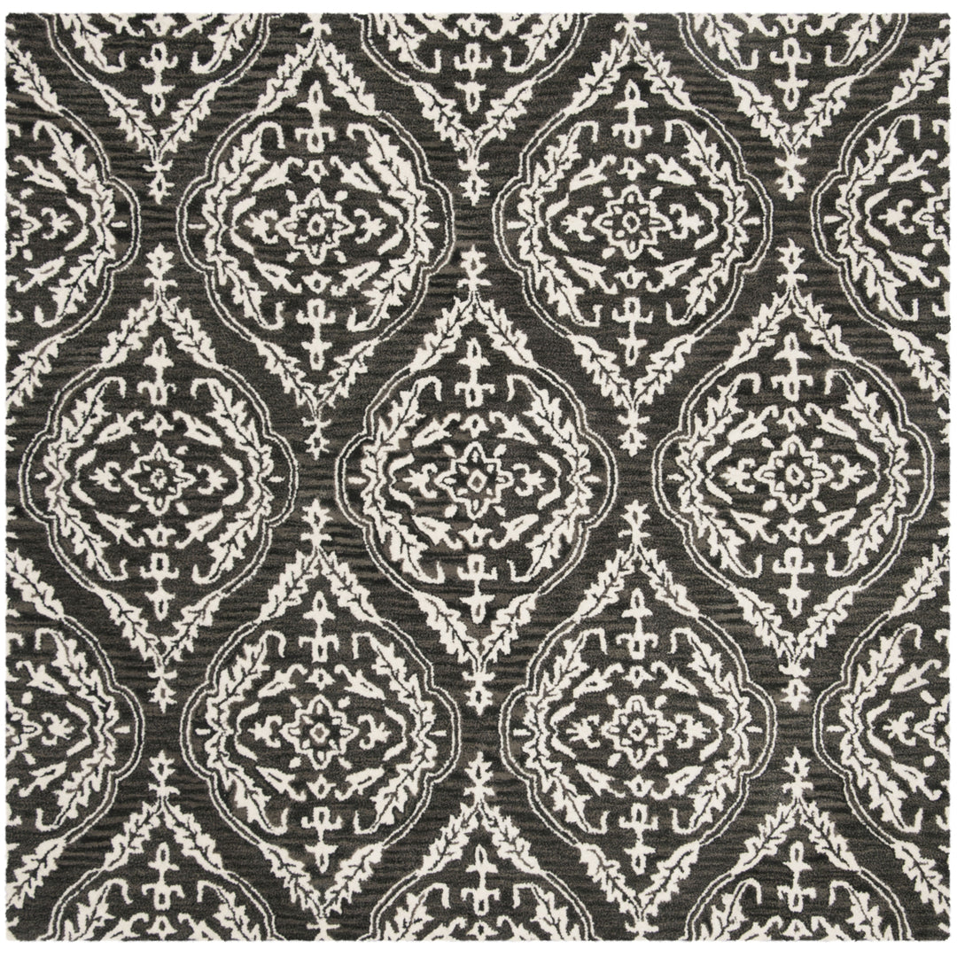 SAFAVIEH Blossom BLM602H Handmade Charcoal / Ivory Rug Image 6