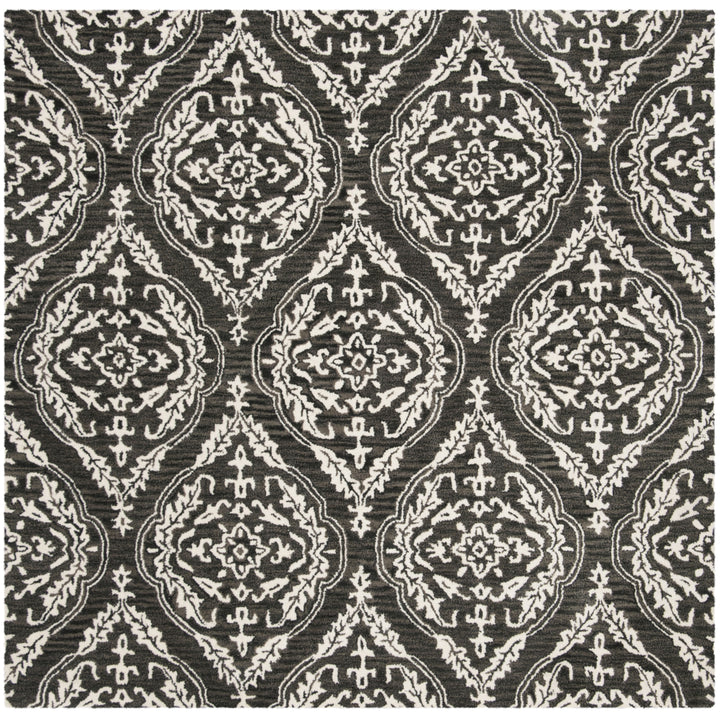 SAFAVIEH Blossom BLM602H Handmade Charcoal / Ivory Rug Image 6