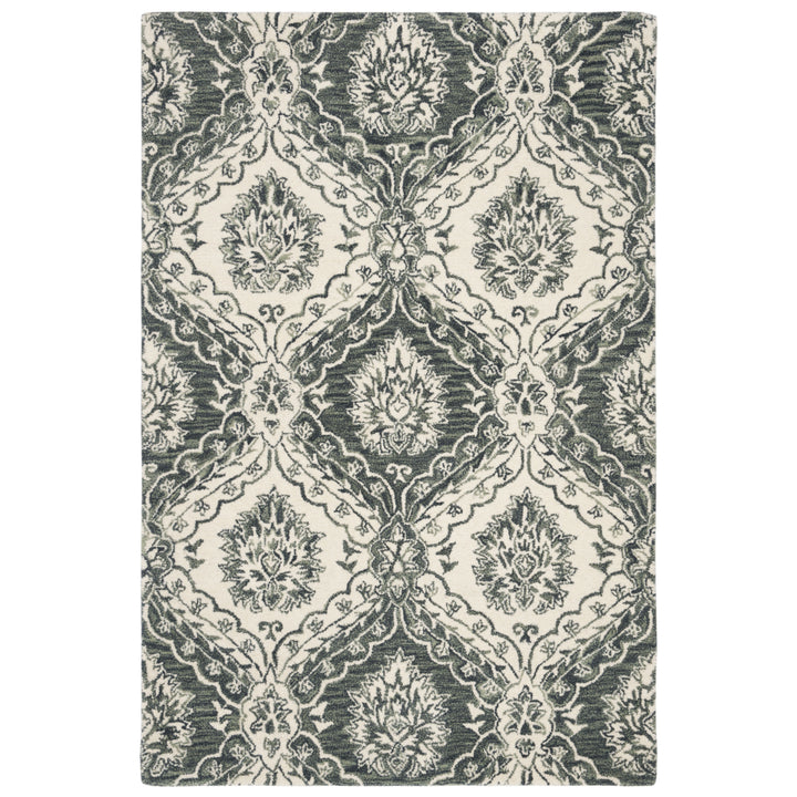 SAFAVIEH Blossom BLM601M Handmade Blue / Ivory Rug Image 8