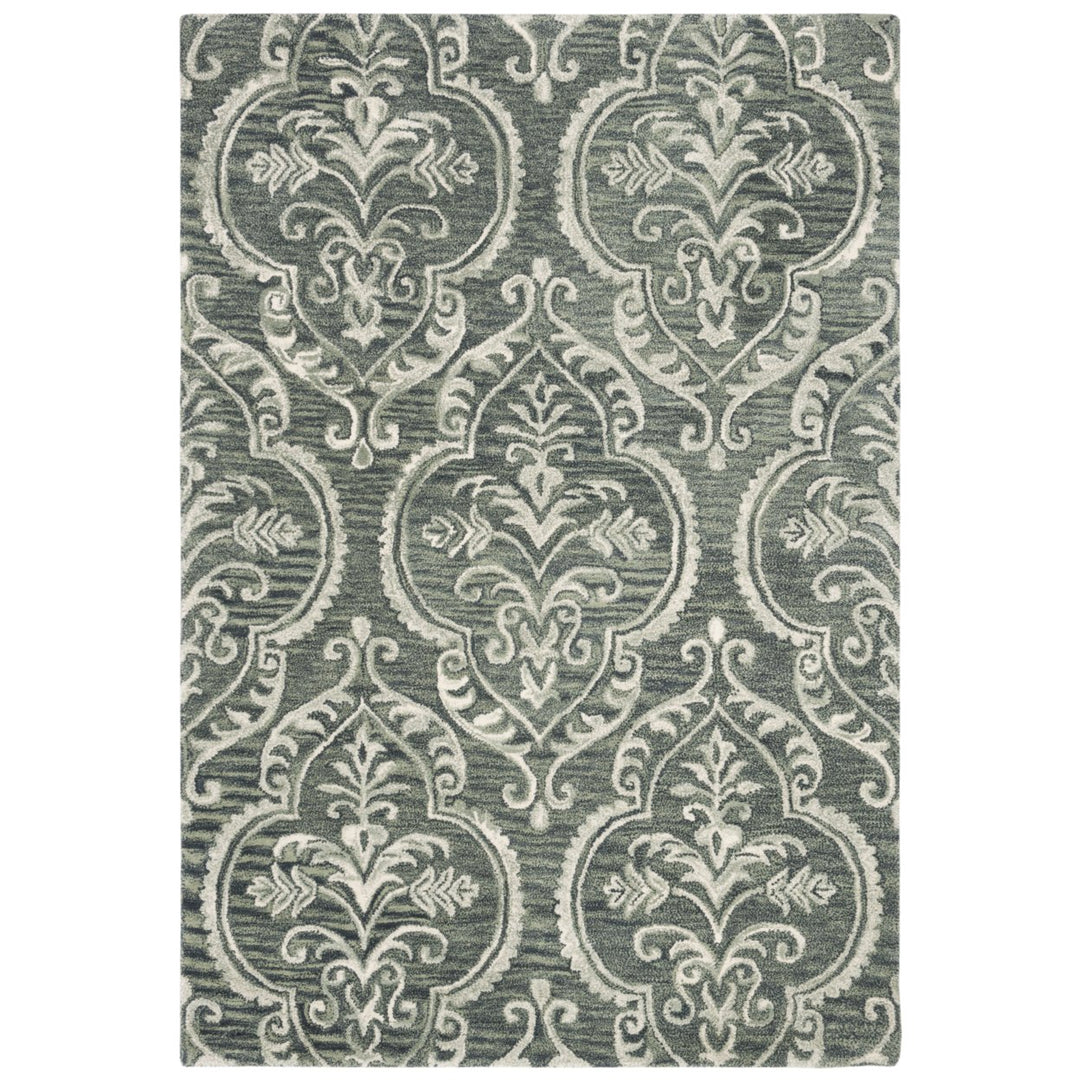 SAFAVIEH Blossom BLM603M Handmade Blue / Sage Rug Image 8