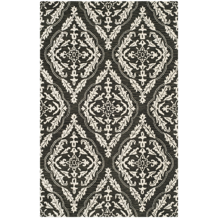 SAFAVIEH Blossom BLM602H Handmade Charcoal / Ivory Rug Image 9