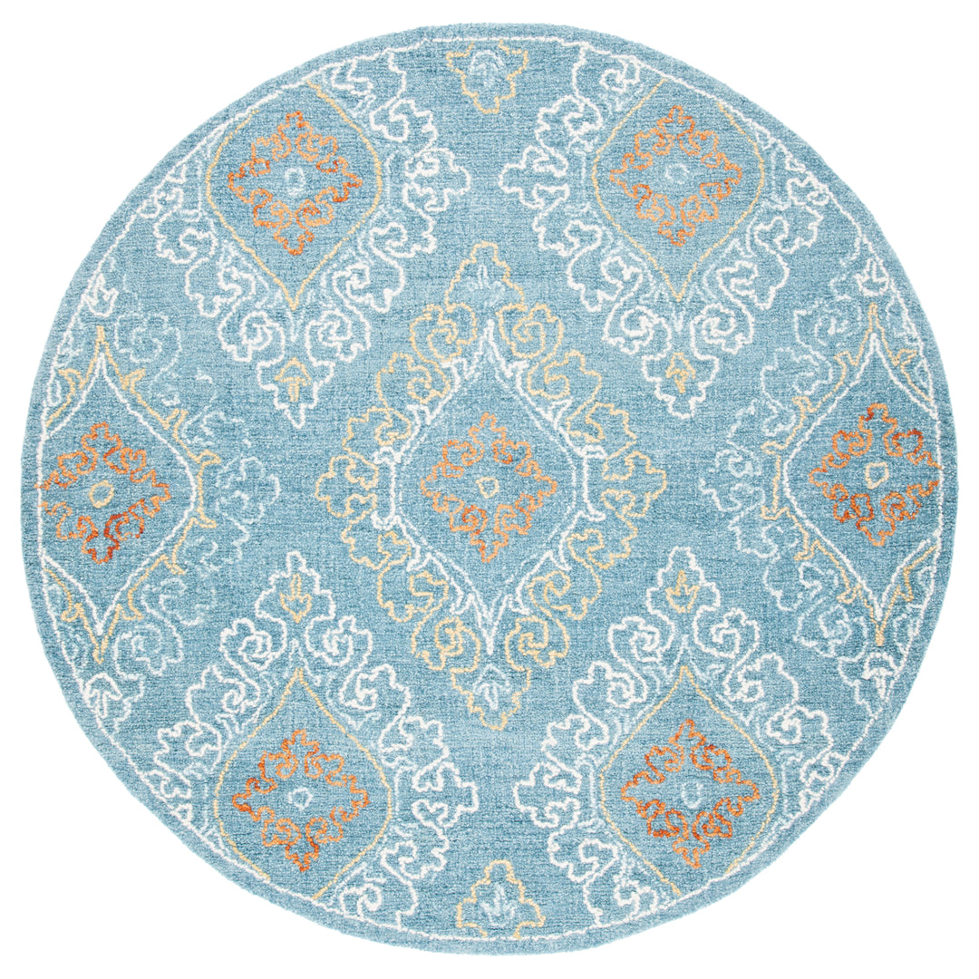 SAFAVIEH Blossom BLM606M Handmade Blue / Yellow Rug Image 3