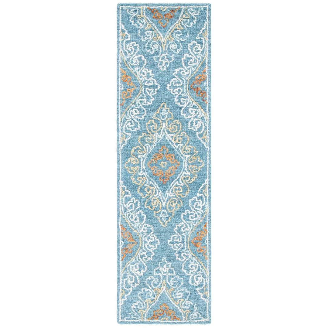 SAFAVIEH Blossom BLM606M Handmade Blue / Yellow Rug Image 4