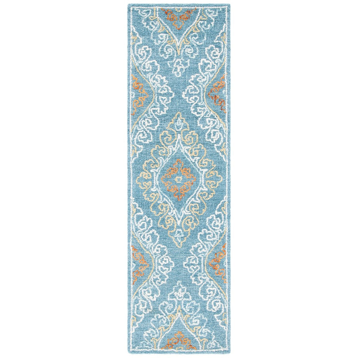 SAFAVIEH Blossom BLM606M Handmade Blue / Yellow Rug Image 4