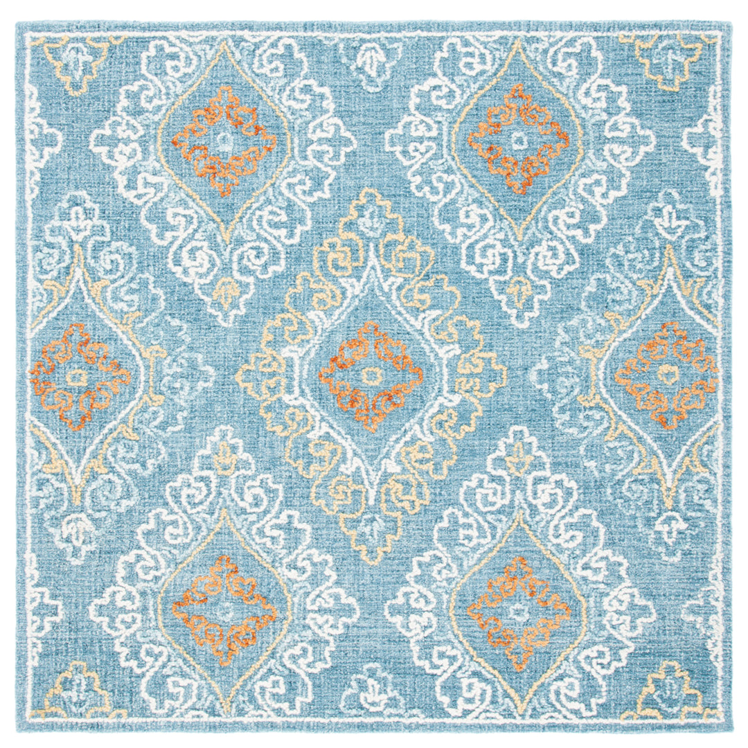 SAFAVIEH Blossom BLM606M Handmade Blue / Yellow Rug Image 5