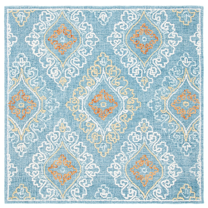 SAFAVIEH Blossom BLM606M Handmade Blue / Yellow Rug Image 5