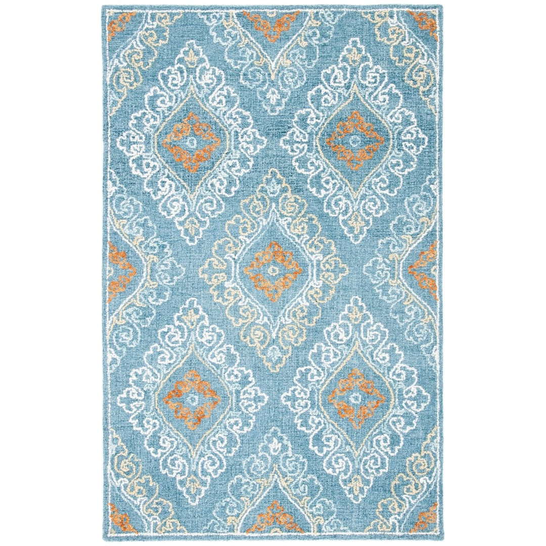 SAFAVIEH Blossom BLM606M Handmade Blue / Yellow Rug Image 1