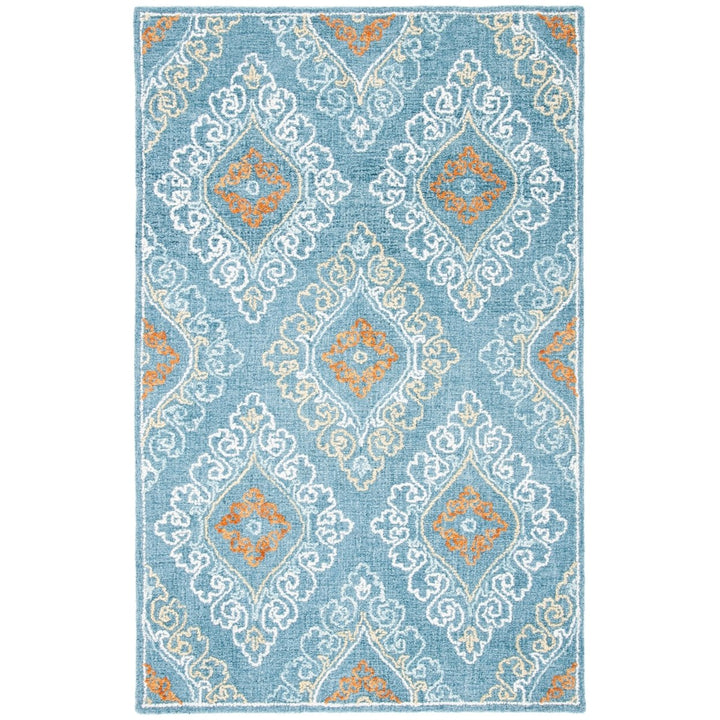 SAFAVIEH Blossom BLM606M Handmade Blue / Yellow Rug Image 1