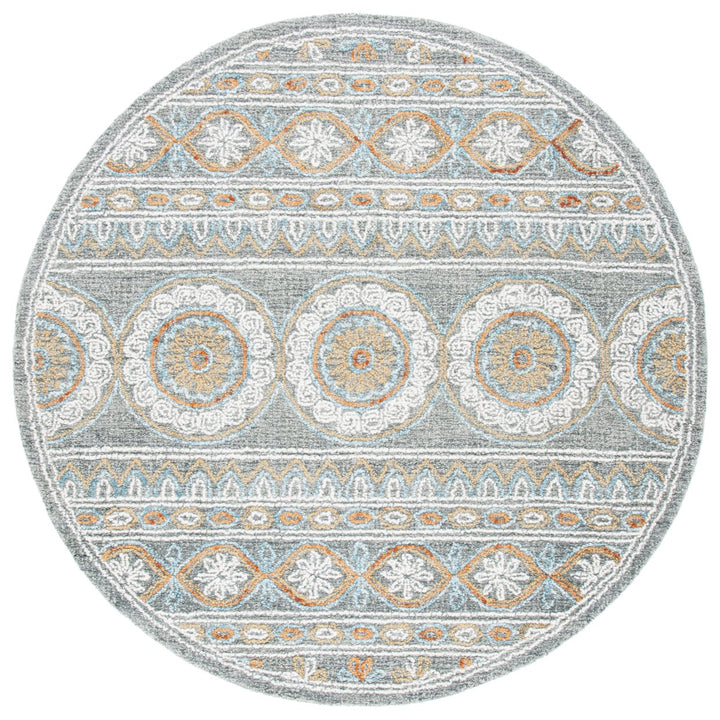 SAFAVIEH Blossom BLM609F Handmade Grey / Ivory Rug Image 4