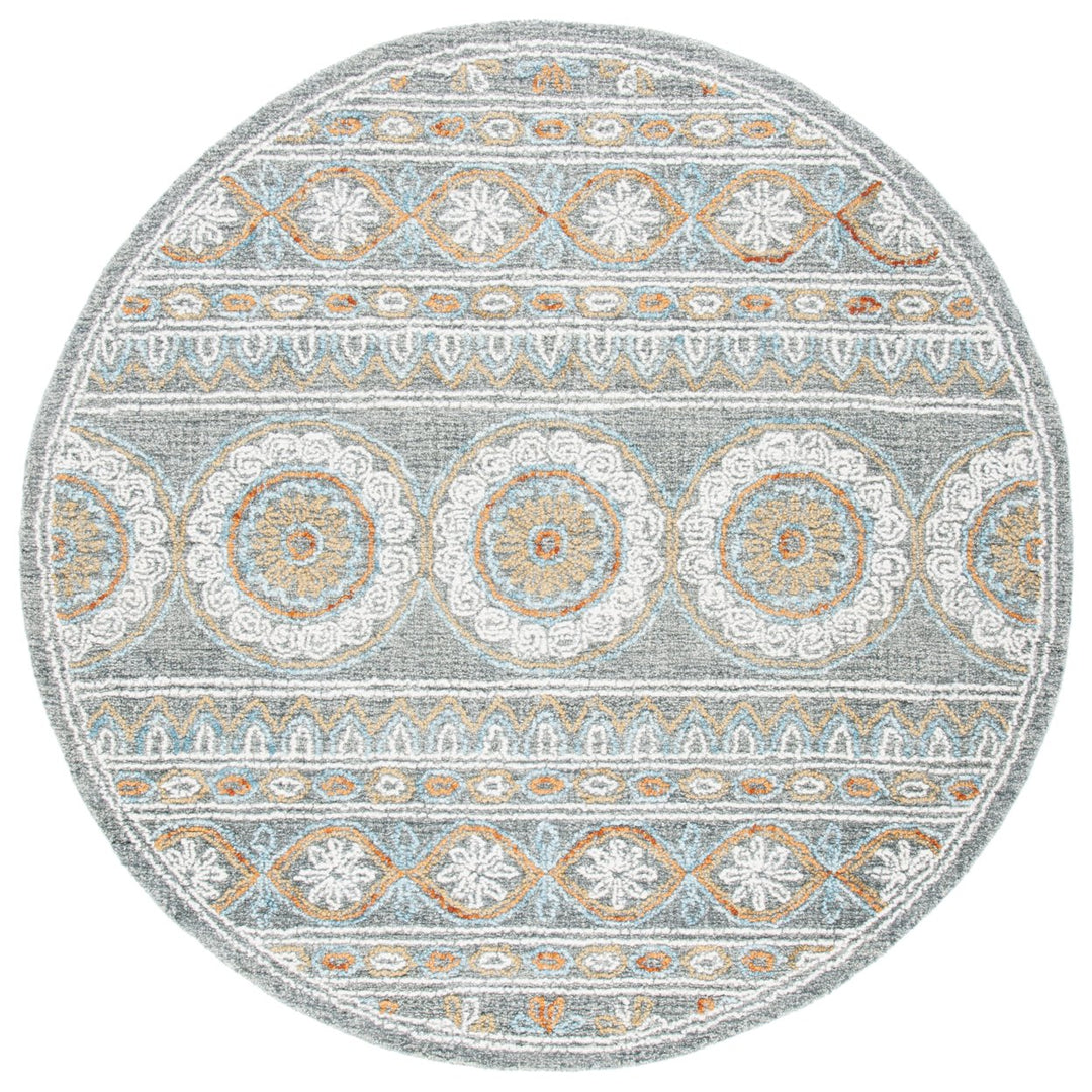 SAFAVIEH Blossom BLM609F Handmade Grey / Ivory Rug Image 1