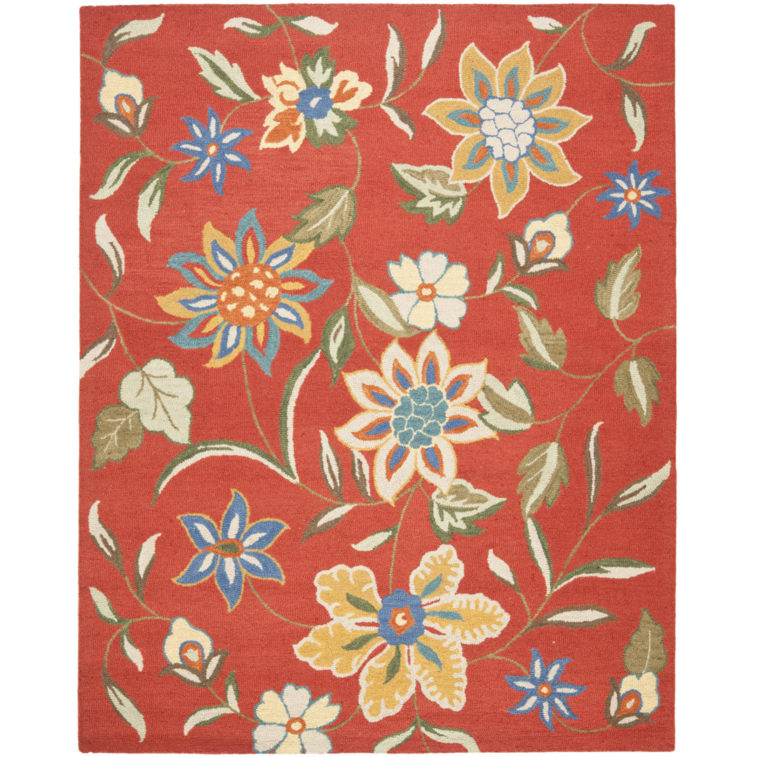 SAFAVIEH Blossom BLM673A Hand-hooked Rust / Multi Rug Image 1