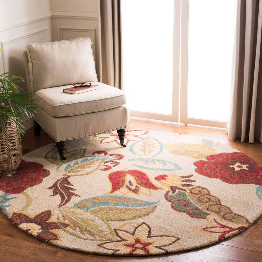 SAFAVIEH Blossom BLM671A Hand-hooked Beige / Multi Rug Image 2