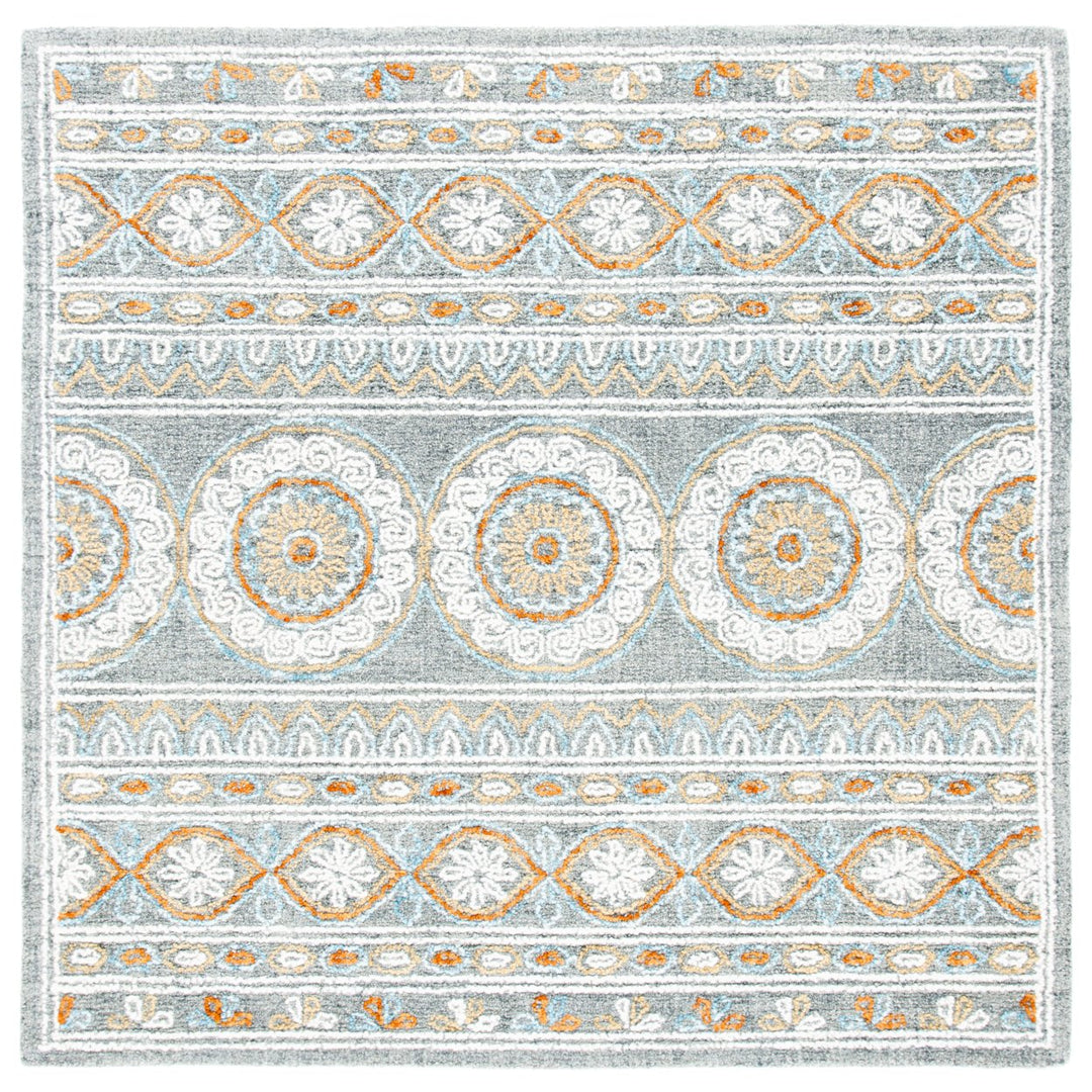 SAFAVIEH Blossom BLM609F Handmade Grey / Ivory Rug Image 6