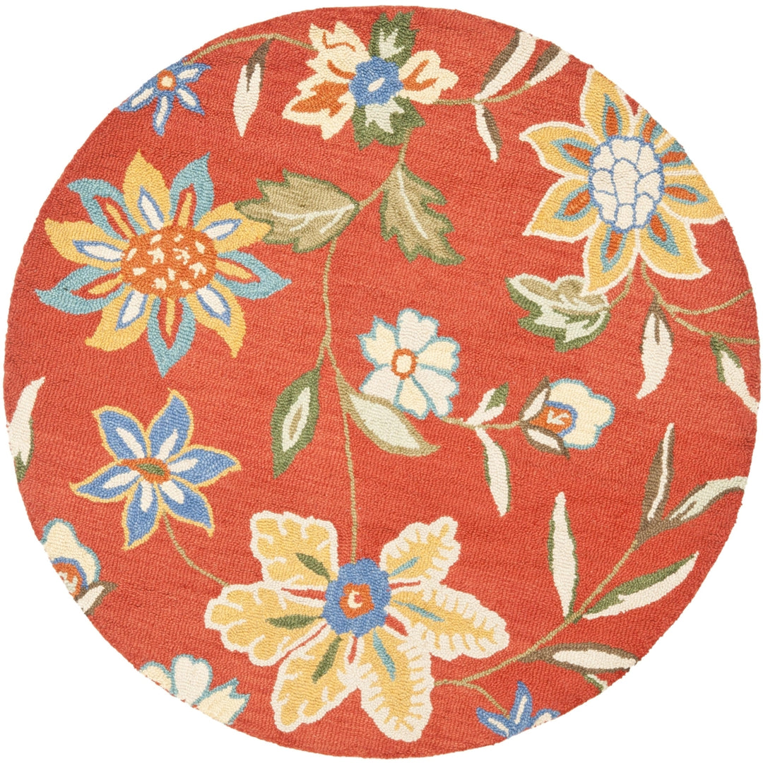 SAFAVIEH Blossom BLM673A Hand-hooked Rust / Multi Rug Image 4