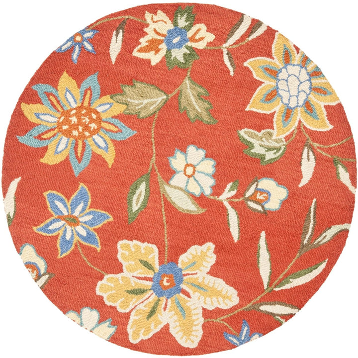 SAFAVIEH Blossom BLM673A Hand-hooked Rust / Multi Rug Image 1