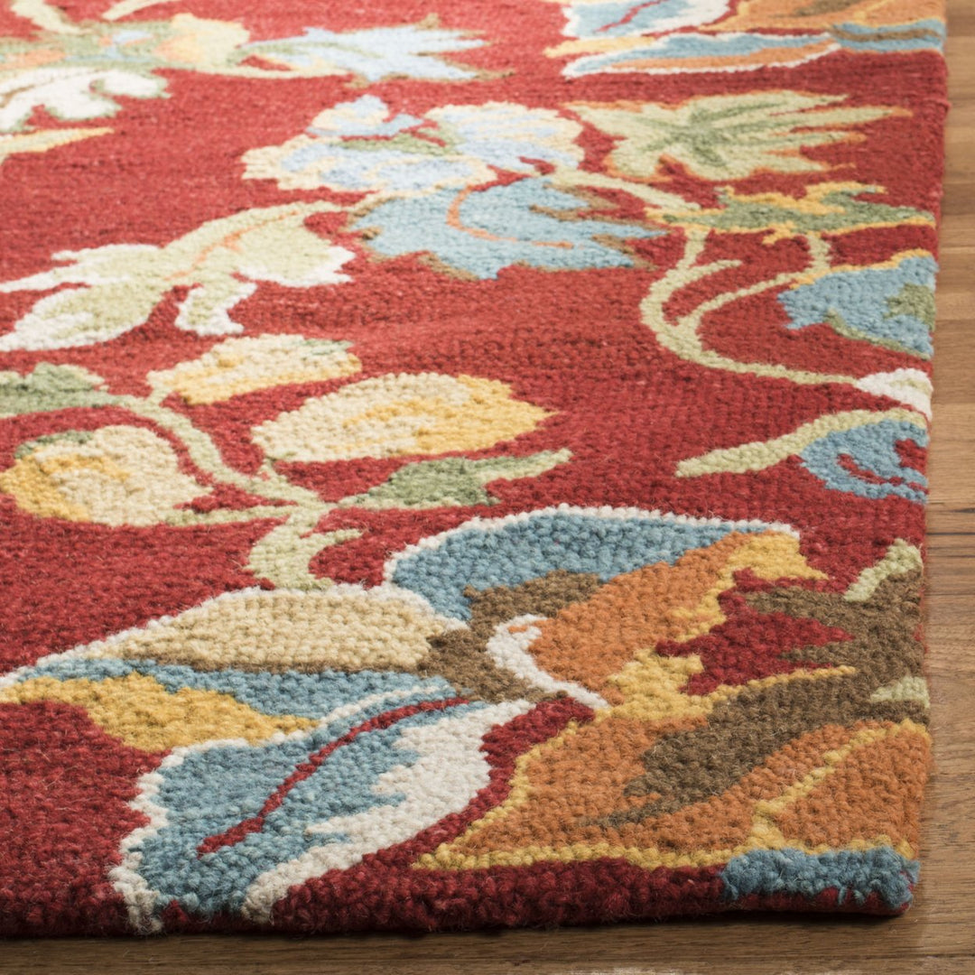 SAFAVIEH Blossom BLM672A Hand-hooked Red / Multi Rug Image 7