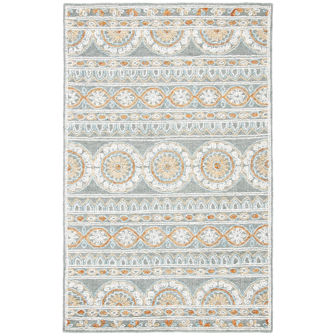 SAFAVIEH Blossom BLM609F Handmade Grey / Ivory Rug Image 10