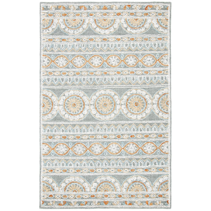 SAFAVIEH Blossom BLM609F Handmade Grey / Ivory Rug Image 10