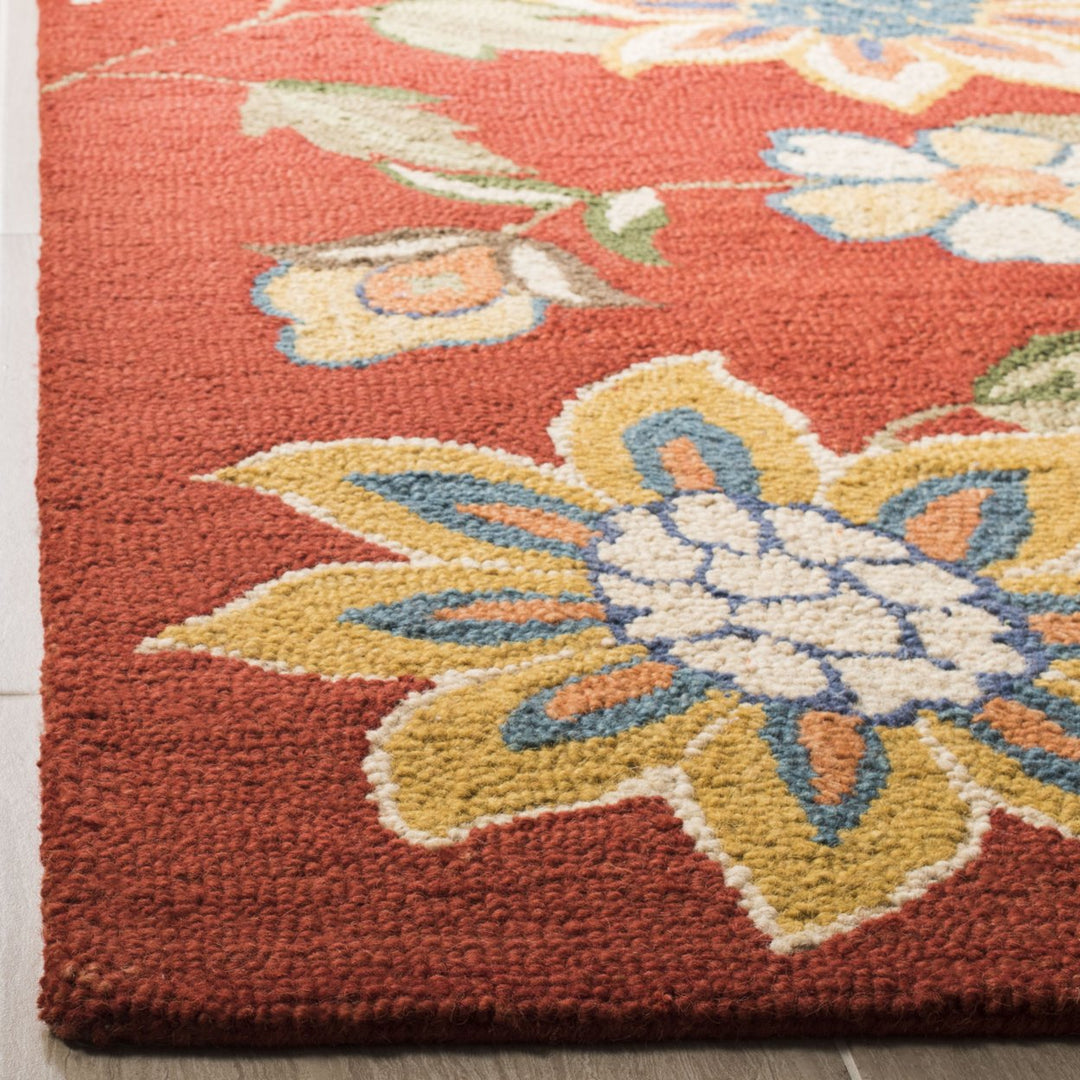 SAFAVIEH Blossom BLM673A Hand-hooked Rust / Multi Rug Image 7