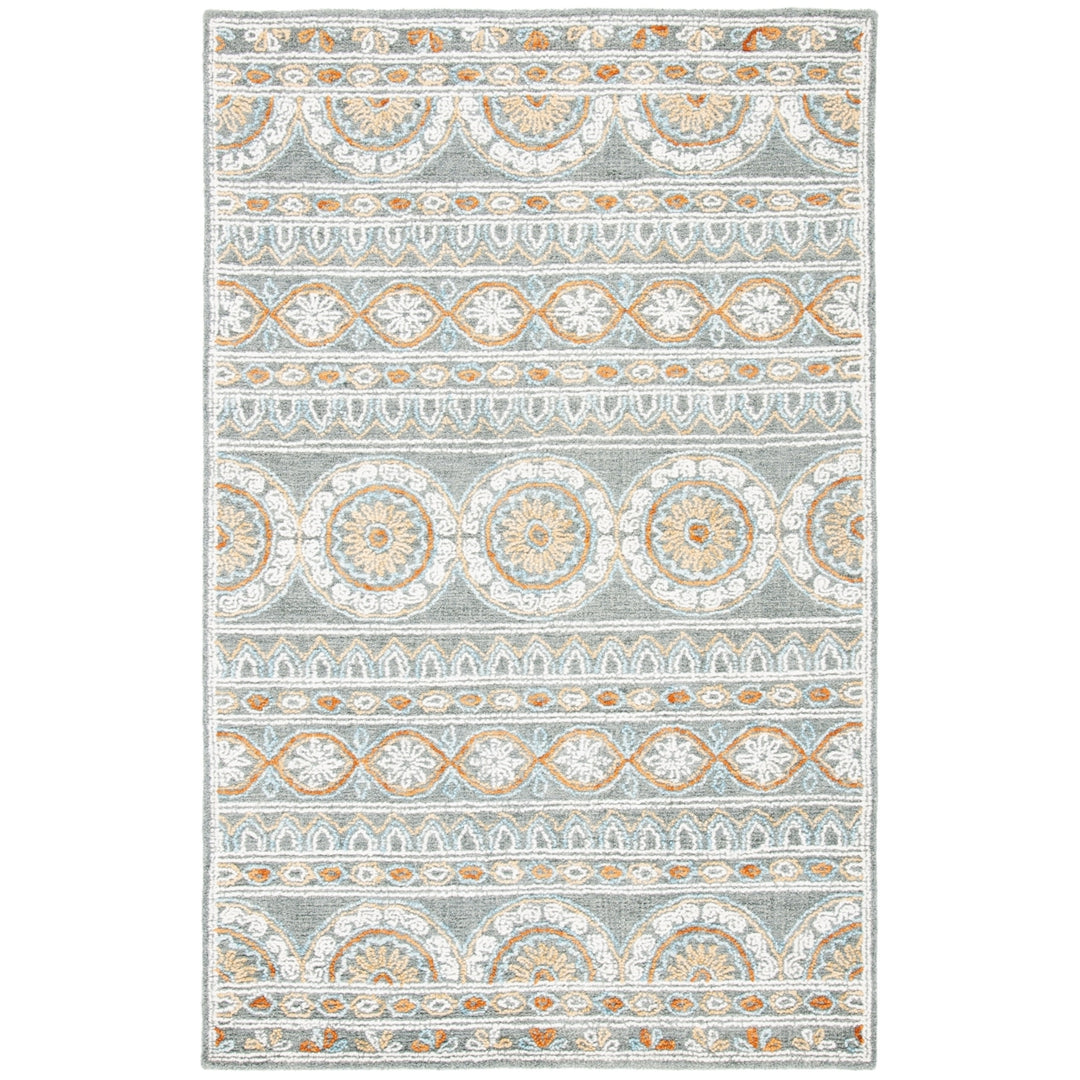 SAFAVIEH Blossom BLM609F Handmade Grey / Ivory Rug Image 11