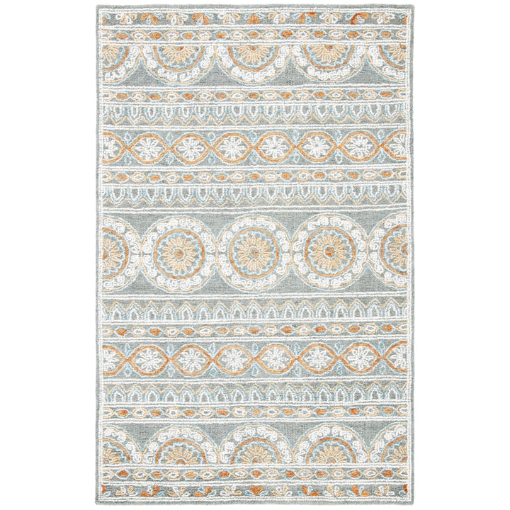 SAFAVIEH Blossom BLM609F Handmade Grey / Ivory Rug Image 11