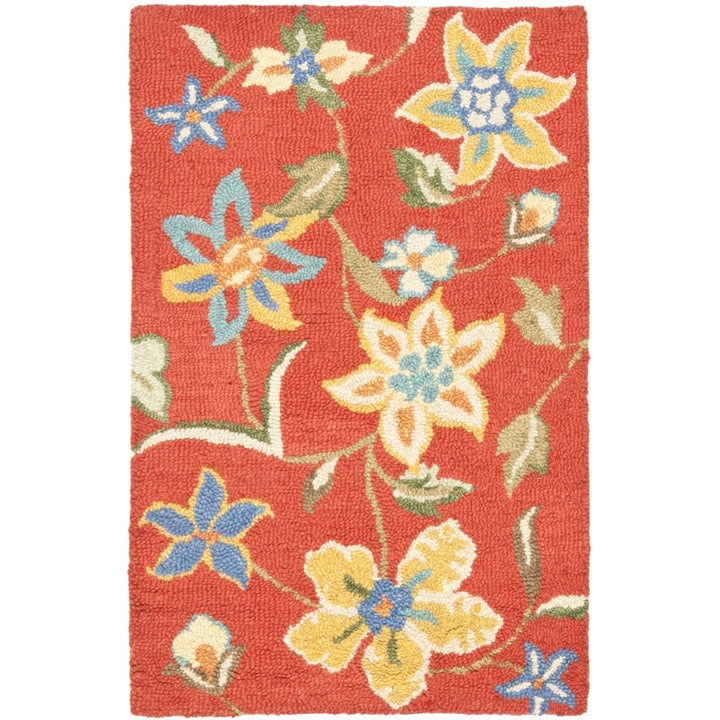 SAFAVIEH Blossom BLM673A Hand-hooked Rust / Multi Rug Image 8