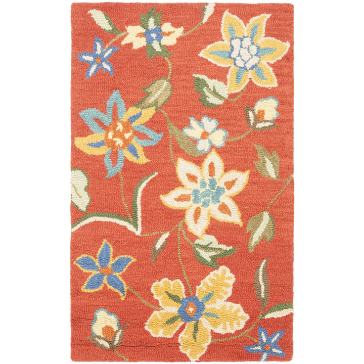 SAFAVIEH Blossom BLM673A Hand-hooked Rust / Multi Rug Image 1