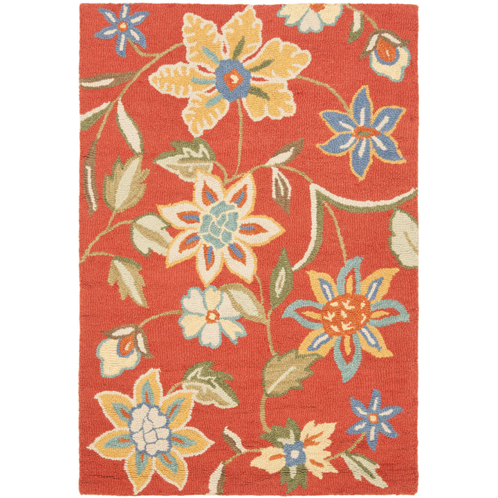 SAFAVIEH Blossom BLM673A Hand-hooked Rust / Multi Rug Image 10