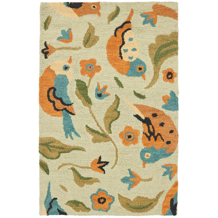 SAFAVIEH Blossom BLM676A Hand-hooked Sage / Multi Rug Image 3